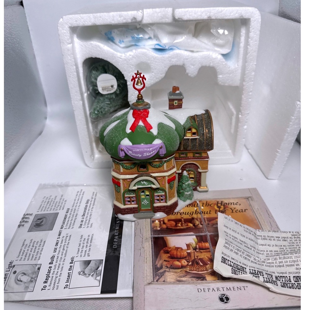 Department 56 North Pole Beauty Shoppe Elf Land Christmas Village Boxed New